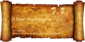 Tibor Kalliszta névjegykártya